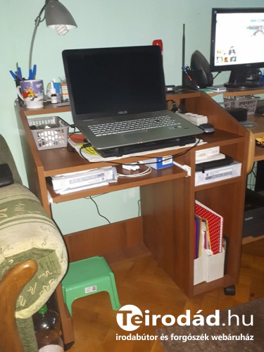 Limit számítógépasztal monitorpolccal, mogyoró