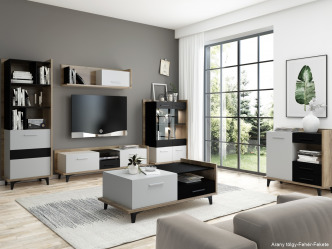 NAP-Box 13 modern vitrin polcokkal 2