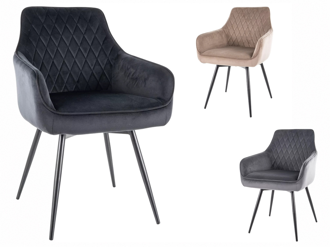 SIG-Marlo Velvet modern fémvázas fotel