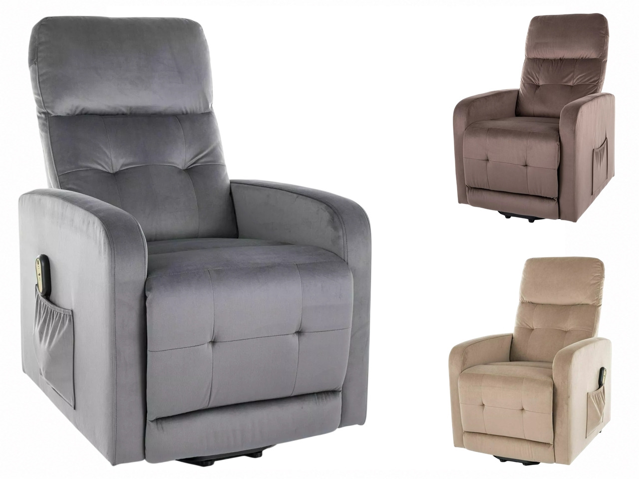 SIG-Otus II Velvet elektromos dönthető fotel távirányítóval